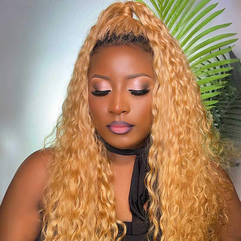 QVR #27 Water Wave Handmade Feather Crochet Human Hair Extensions