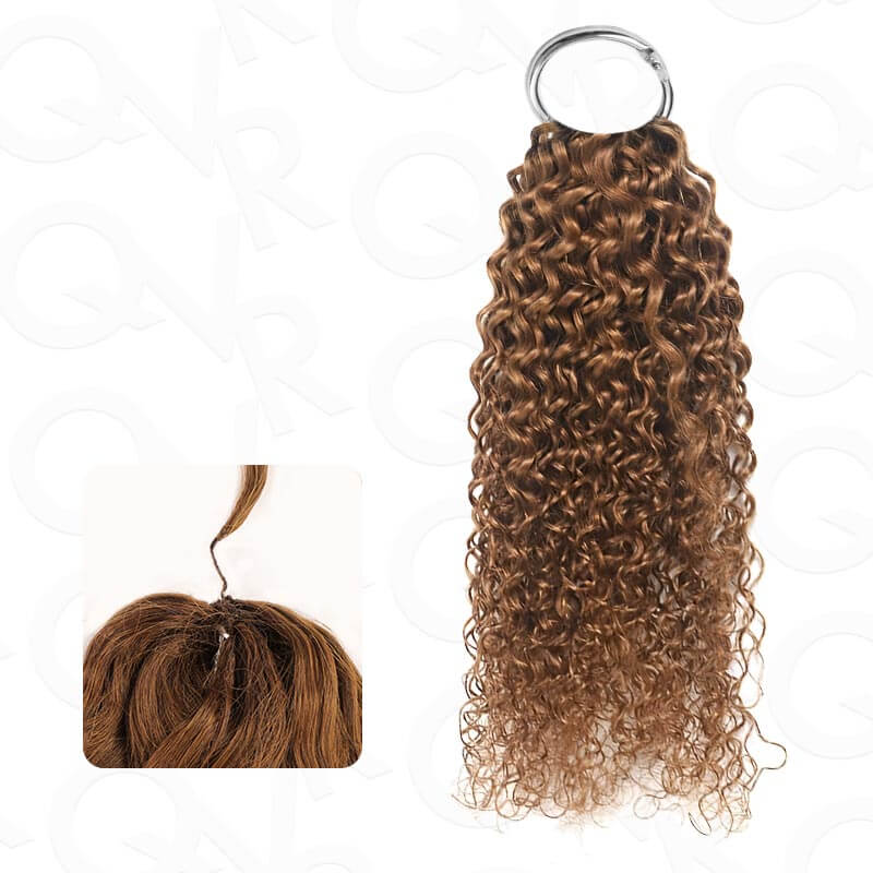 QVR 1 Pack Small Kinky Curly Feather Crochet Human Hair Extension