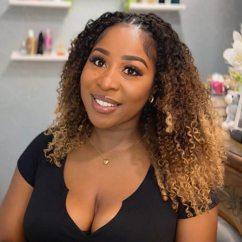 MATCH SALE|QVR #T1B/30/27 Small Kinky Curly Crochet Hair
