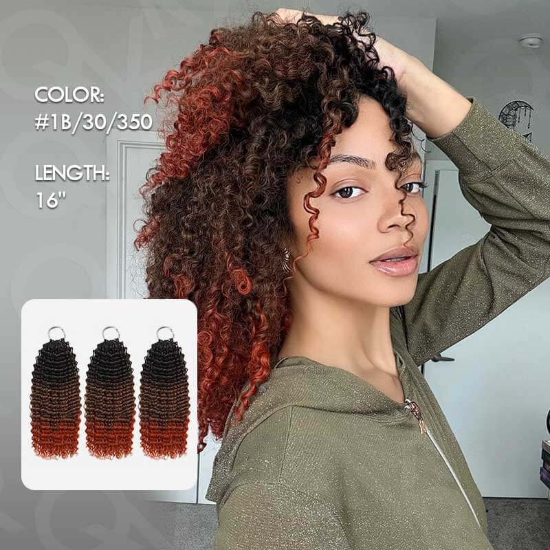 MATCH SALE|QVR Ombre #T1B/30/350 Small Kinky Curly Crochet Hair