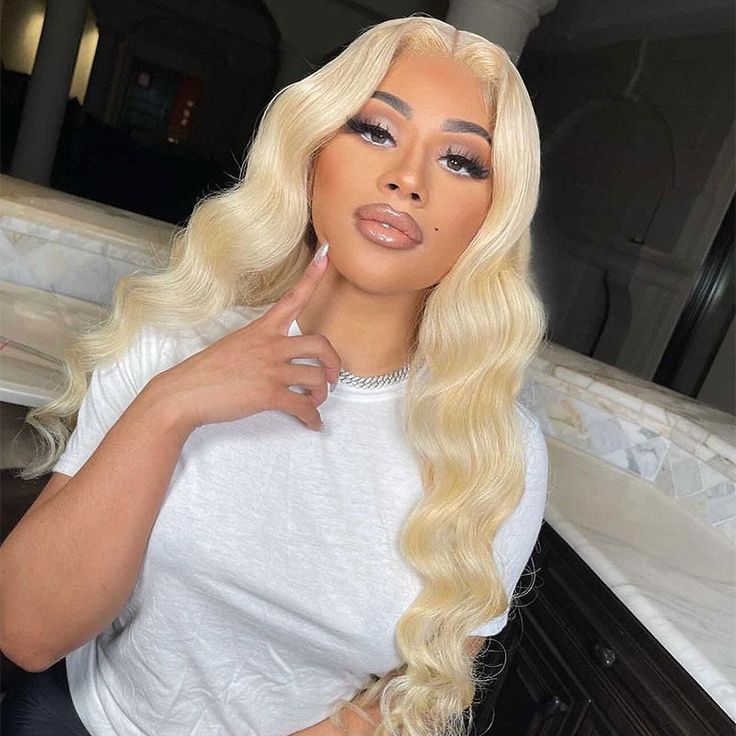 QVR Straight 613 Blonde Lace Part Wig Body Wave Wigs 13x4 Lace Frontal Human Hair Wigs