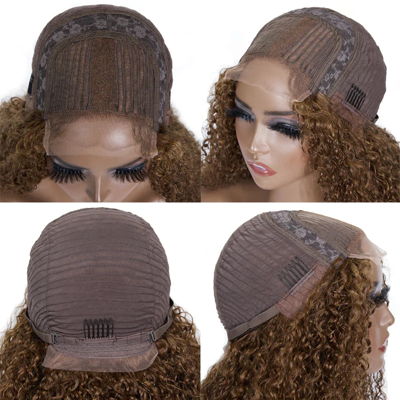 Chestnut Dark Brown Color HD Lace 5x5 Lace Closure Wigs Deep Wave Glueless Wig Pre Plucked 180% Density