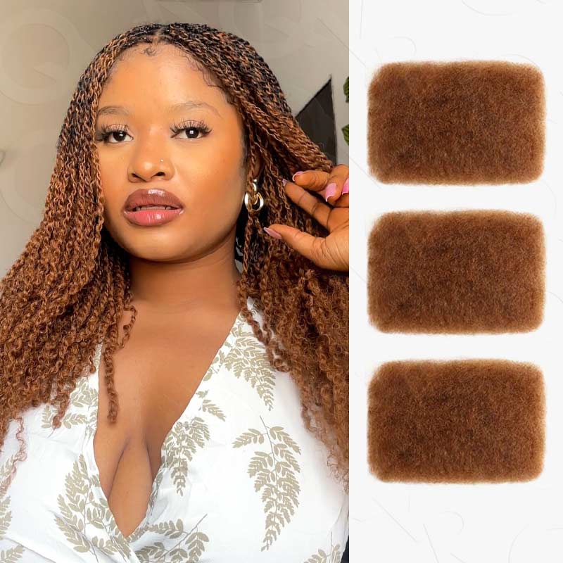 QVR Type 4C Afro Kinky Bulk Braiding Human Hair Extensions For Black Women