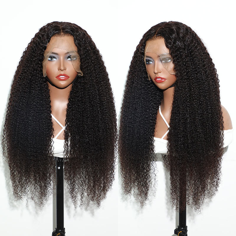 QVR Pre-plucked Undetectable 13x4/4x4/13x6 Transparent Lace Frontal Wig Kinky Curly Human Hair Wig