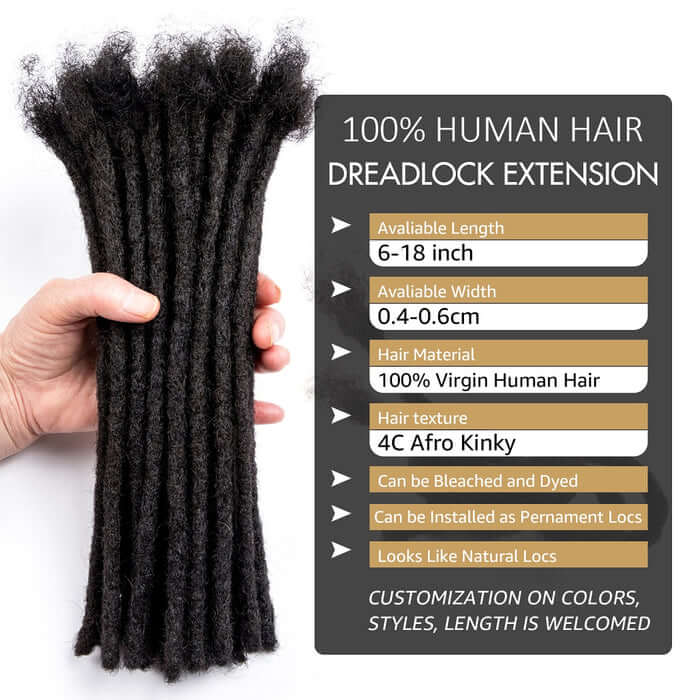 QVR Ombre T1B/Red Dreadlock Loc Extensions Virgin Human Hair Dreadlocks Braid