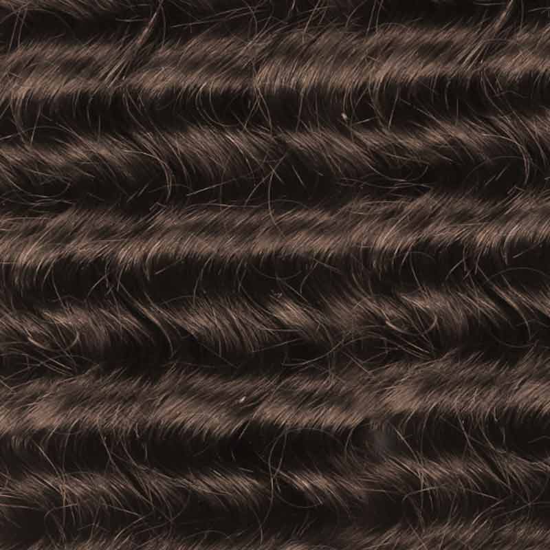 QVR Dark Brown #4 Crochet Hair Deep Wave Machine Made Feather Human Hair Extension