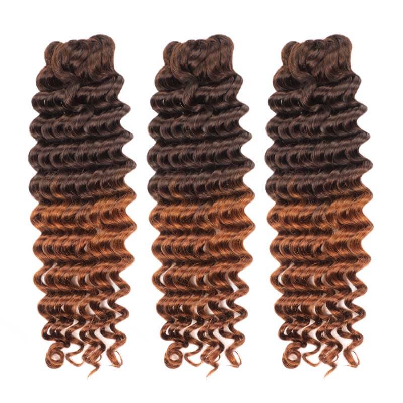 CLEARANCE SALE| #T2/30 Color Deep Wave Feather Crochet Braid Human Hair