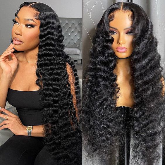 QVR Loose Deep Wave Wig 13x4 Lace Front Human Hair Wig For Women Natural Hairline With Baby Hair