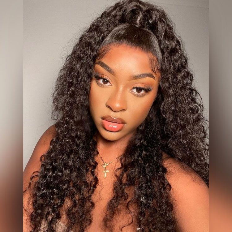 QVR Glueless 5x5 HD Lace Closure Deep Wave Wig Human Hair Undetectable Lace Wig