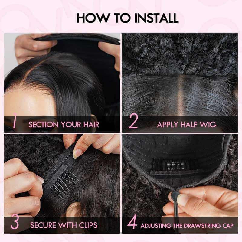 BFCM Combo|QVR Twist Curly Half Wig Human Hair