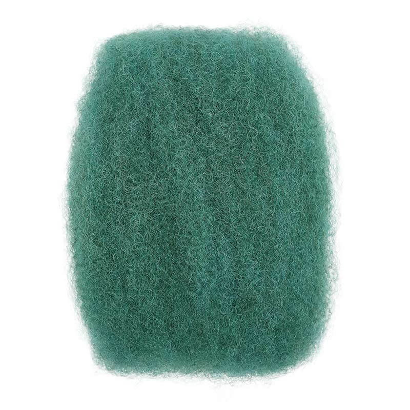 QVR Green Color Afro kinky Bulk Hair Extensions For Braiding Dreadlock Human Hair