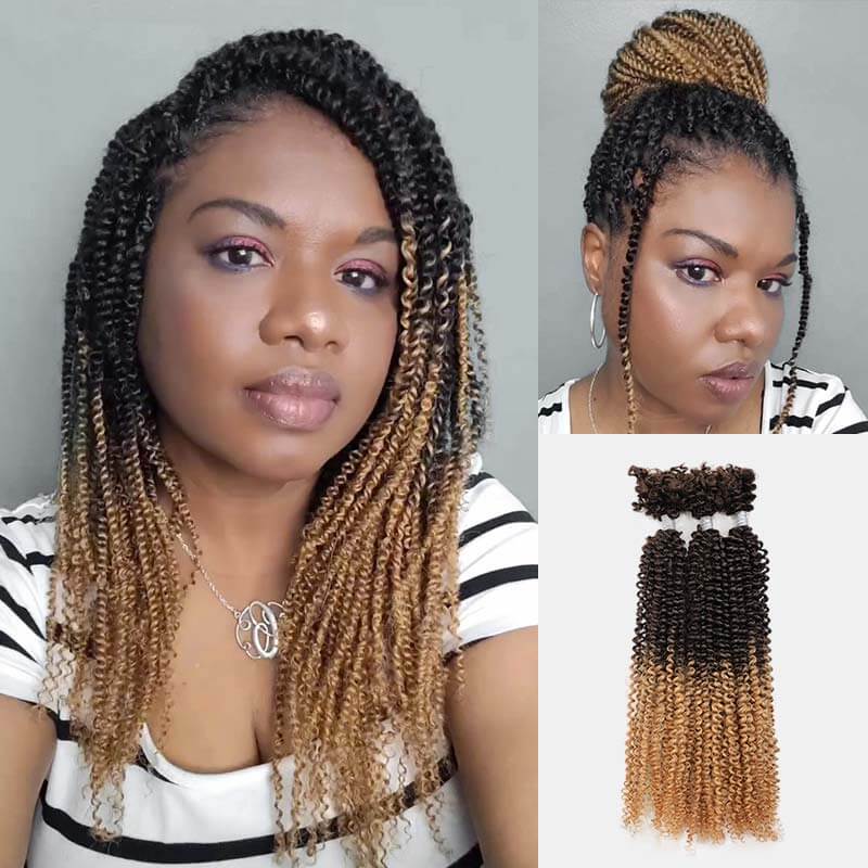 QVR 1 Pack Afro Kinky V Bulk Hair for Kinky Twist Crochet Braiding Hair
