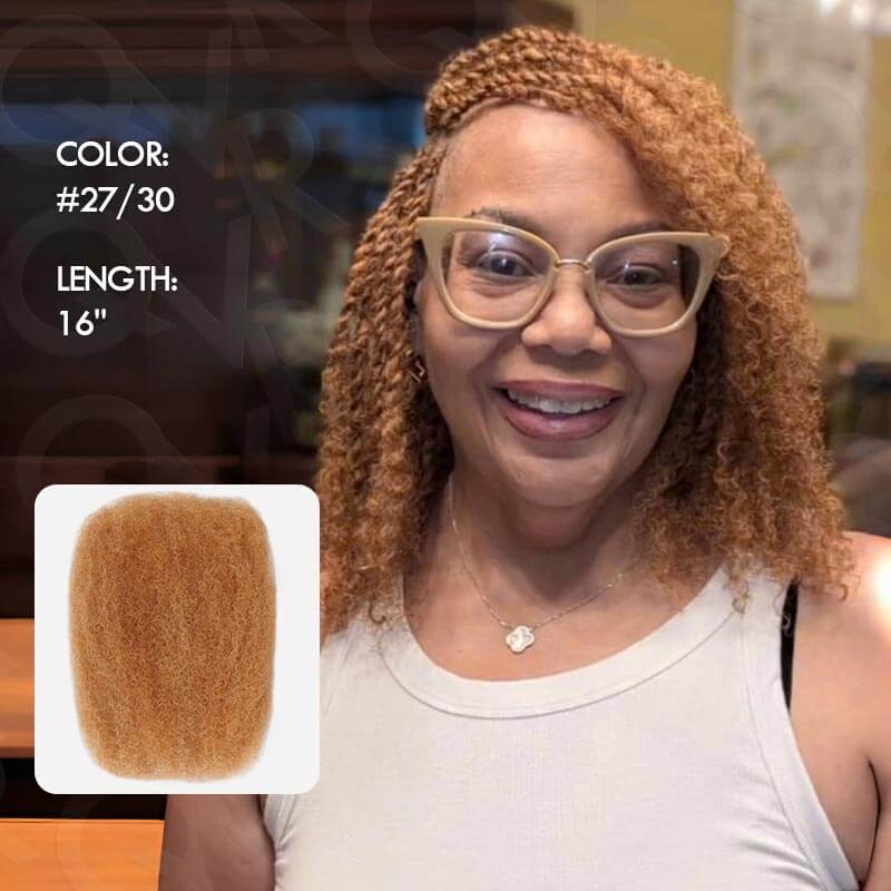B3G1|QBrown Color Afro Kinky Bulk Human Hair