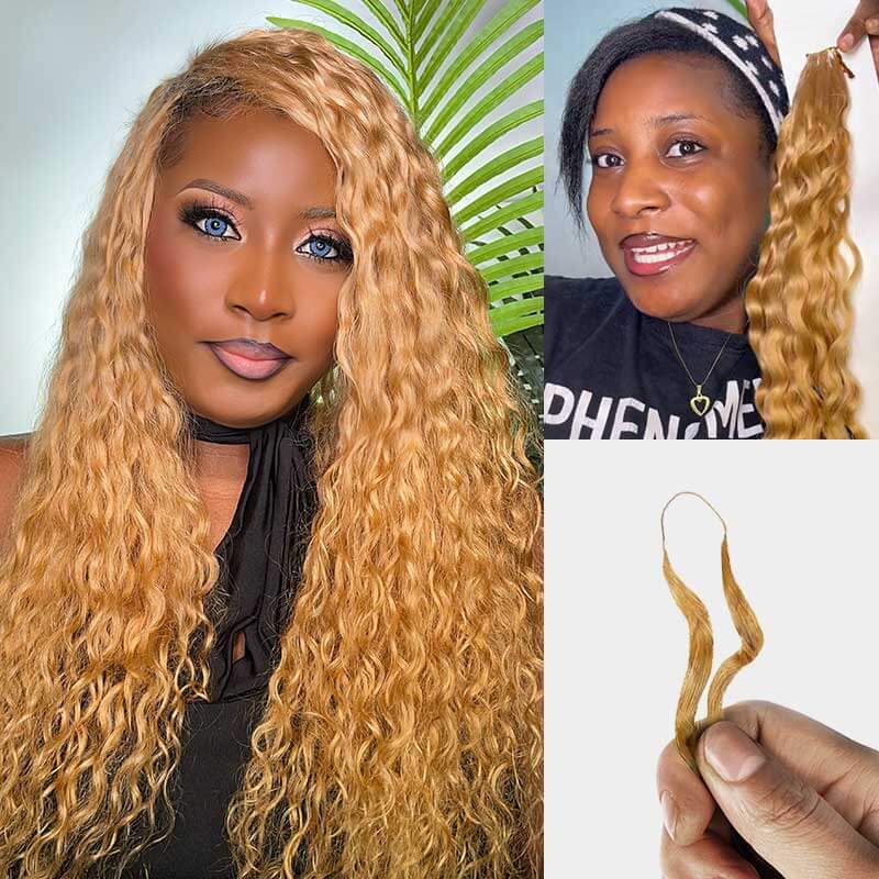 QVR 1 Pack Muti-Color Water Wave Crochet Braid Human Hair Extensions