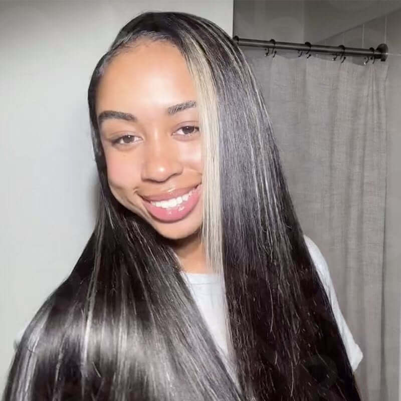 QVR Quick Weave Human Hair Bundles Blonde Straight Invisible Genius Weft Sew In Hair Extensions