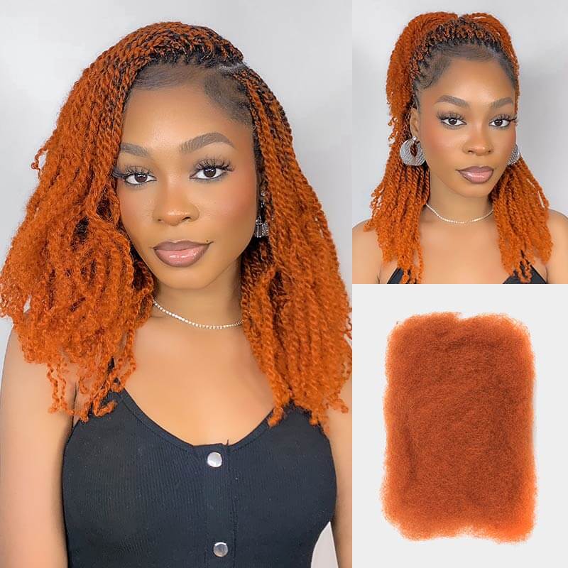 QVR 1 PC Afro kinky Bulk Hair Extensions For Braiding Dreadlock Human Hair