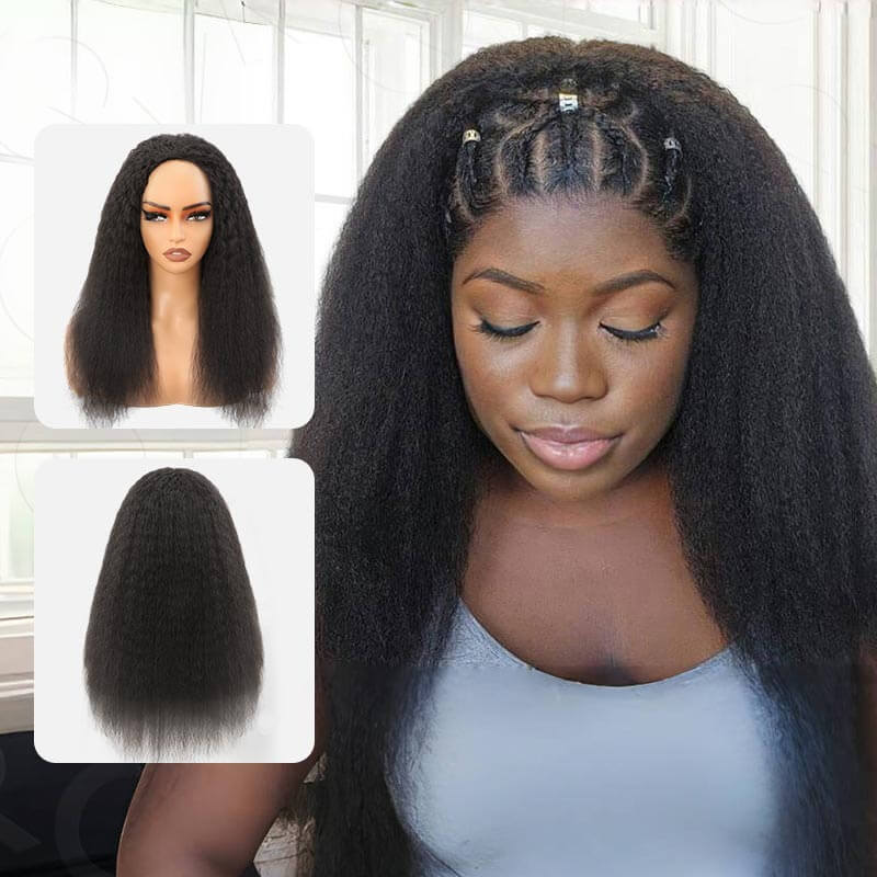 Flash Sale|QVR Glueless Half Wig 3 In 1 Kinky Straight Human Hair Protective Hairstyle
