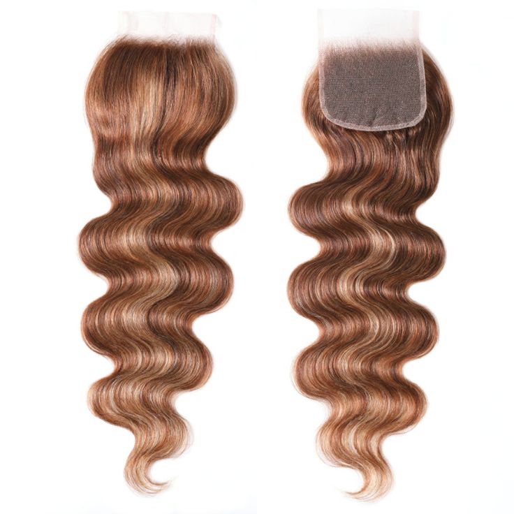 QVR Body Wave 4x4 Lace Closure Virgin Hair Highlight Piano Color