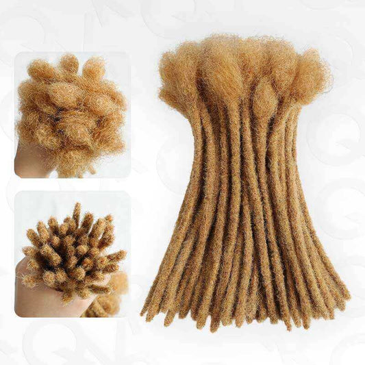 QVR Handmade Dreadlocks Honey Blonde #27 Thickness 0.6cm Human Hair Loc Extensions