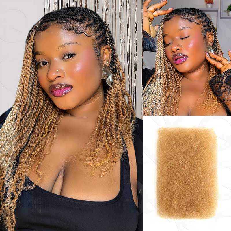 QVR 1 Pack Natural Black Afro kinky Bulk Human Hair