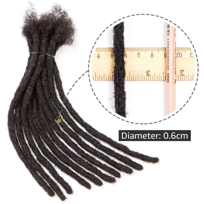 QVR Handmade Dreadlocks Dark Brown #4 Thickness 0.6cm Human Hair Loc Extensions