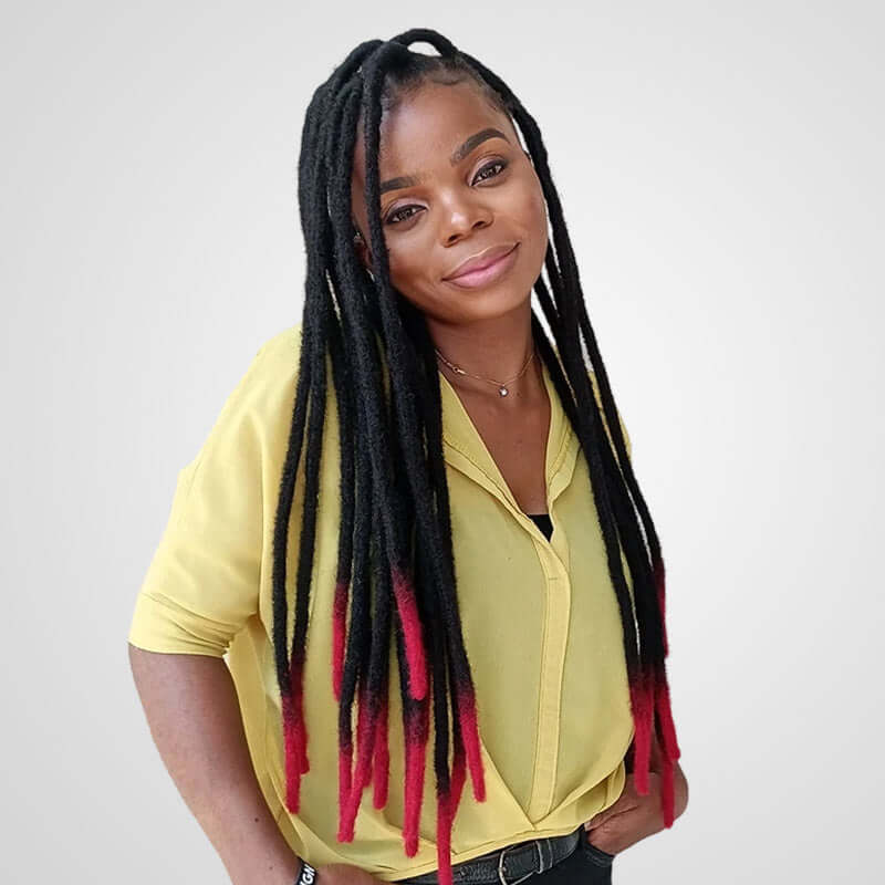 QVR Ombre T1B/Red Dreadlock Loc Extensions Virgin Human Hair Dreadlocks Braid