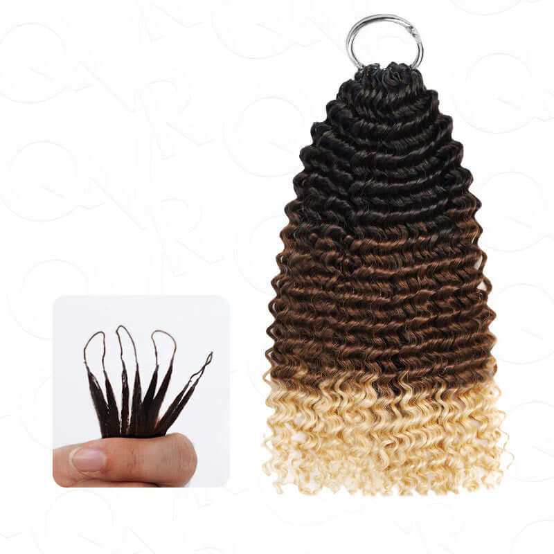 MATCH SALE|QVR Ombre #T1B/30/613 Small Kinky Curly Crochet Hair