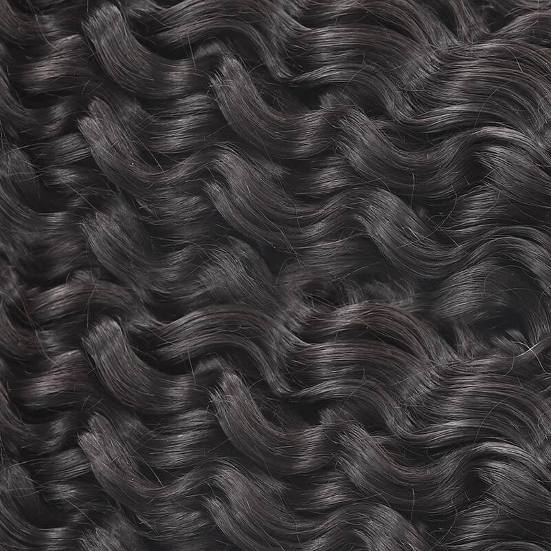 New User Only|QVR Water Wave Feather Crochet Human Hair Natural Black Hair Extensions