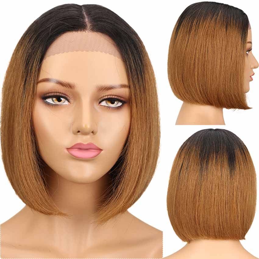 QVR Lace Front Human Hair Wigs 10 Bob Wig | LYNA