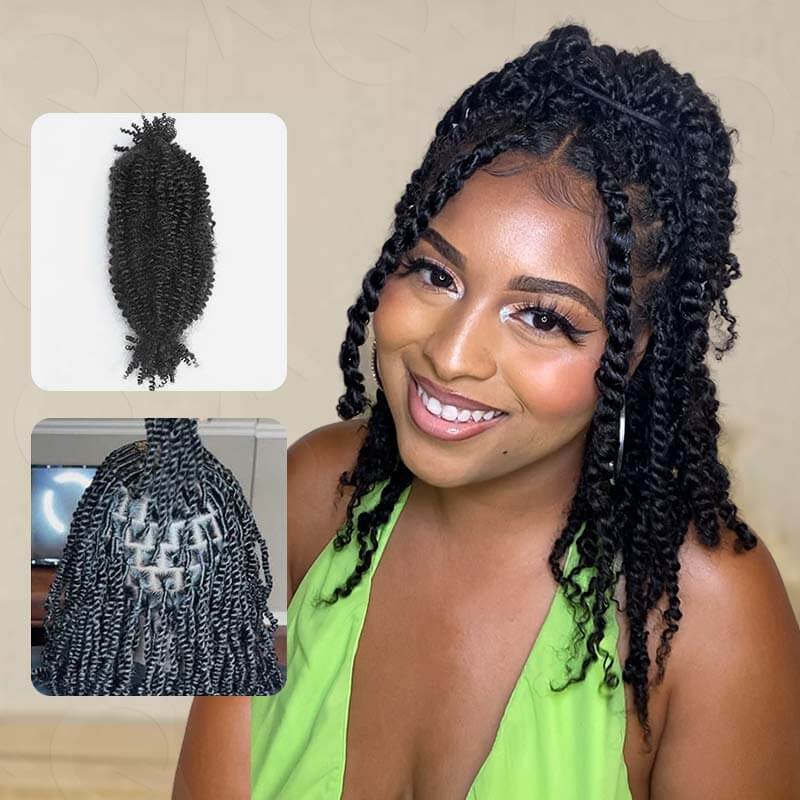 QVR Spring Twist Hair Auburn Brown #30 Color Type 3C 4A Hair Extensions