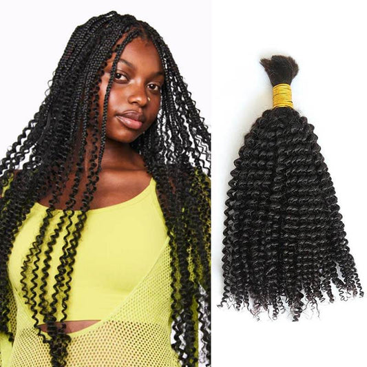 QVR Kinky Curly Bulk Hair Extensions for Boho Knotless Braiding