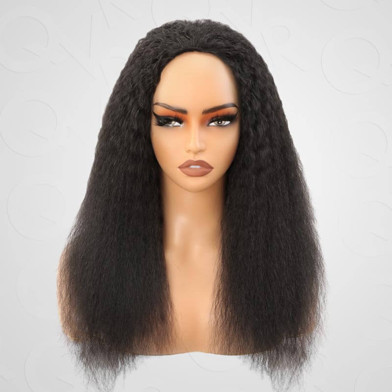 Flash Sale|QVR Glueless Half Wig 3 In 1 Kinky Straight Human Hair Protective Hairstyle