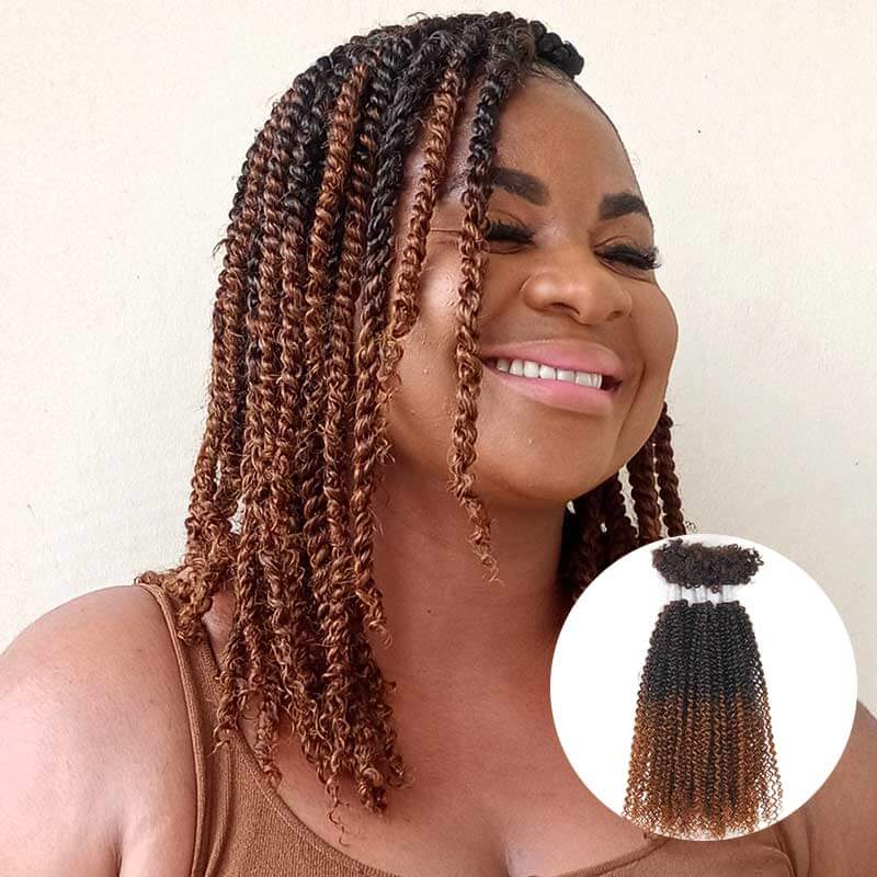 QVR 1 Pack Afro Kinky V Bulk Hair for Kinky Twist Crochet Braiding Hair