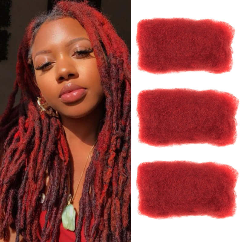 50% OFF|99J Burgundy Color Afro Kinky Bulk Human Hair