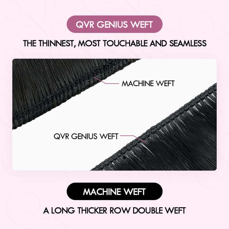 QVR Quick Weave Human Hair Bundles Blonde Straight Invisible Genius Weft Sew In Hair Extensions