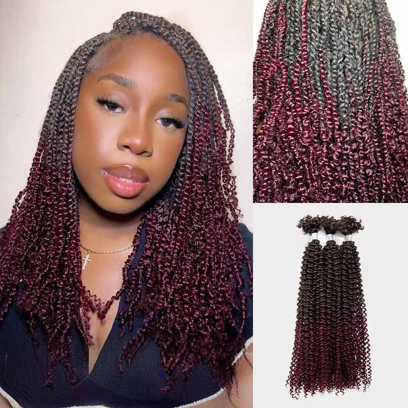 QVR 1 Pack Afro Kinky V Bulk Hair for Kinky Twist Crochet Braiding Hair
