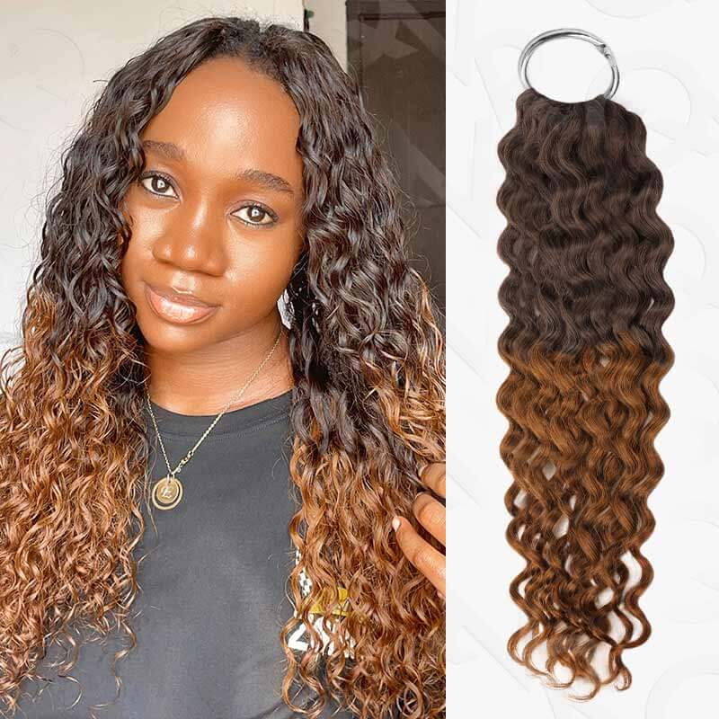 QVR 1 Pack Water Wave Feather Crochet Human Hair Extension