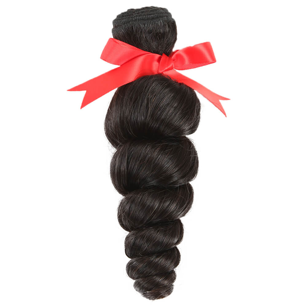 QVR Loose Wave Human Hair Weaves 1 Bundle