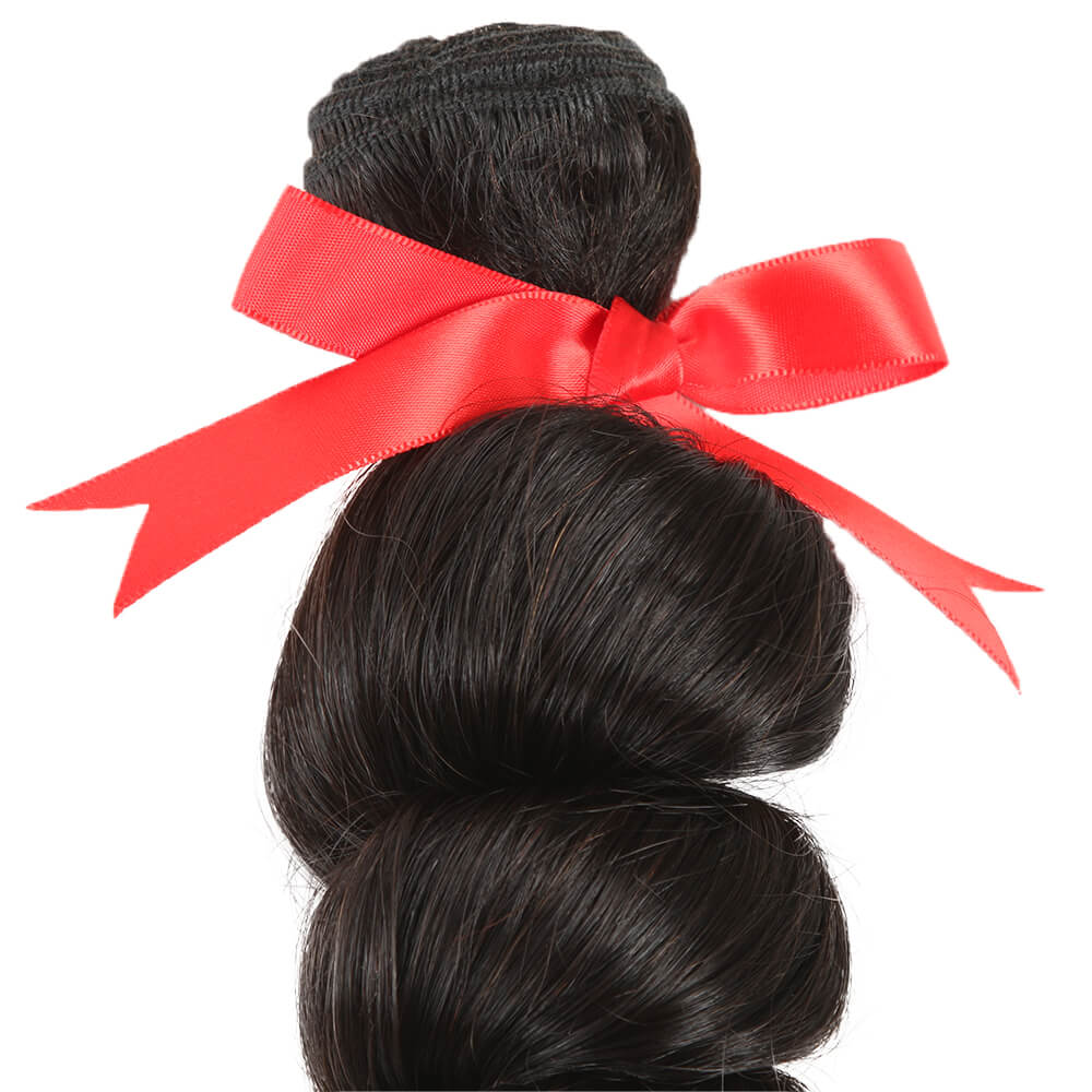 QVR Loose Wave Human Hair Weaves 1 Bundle