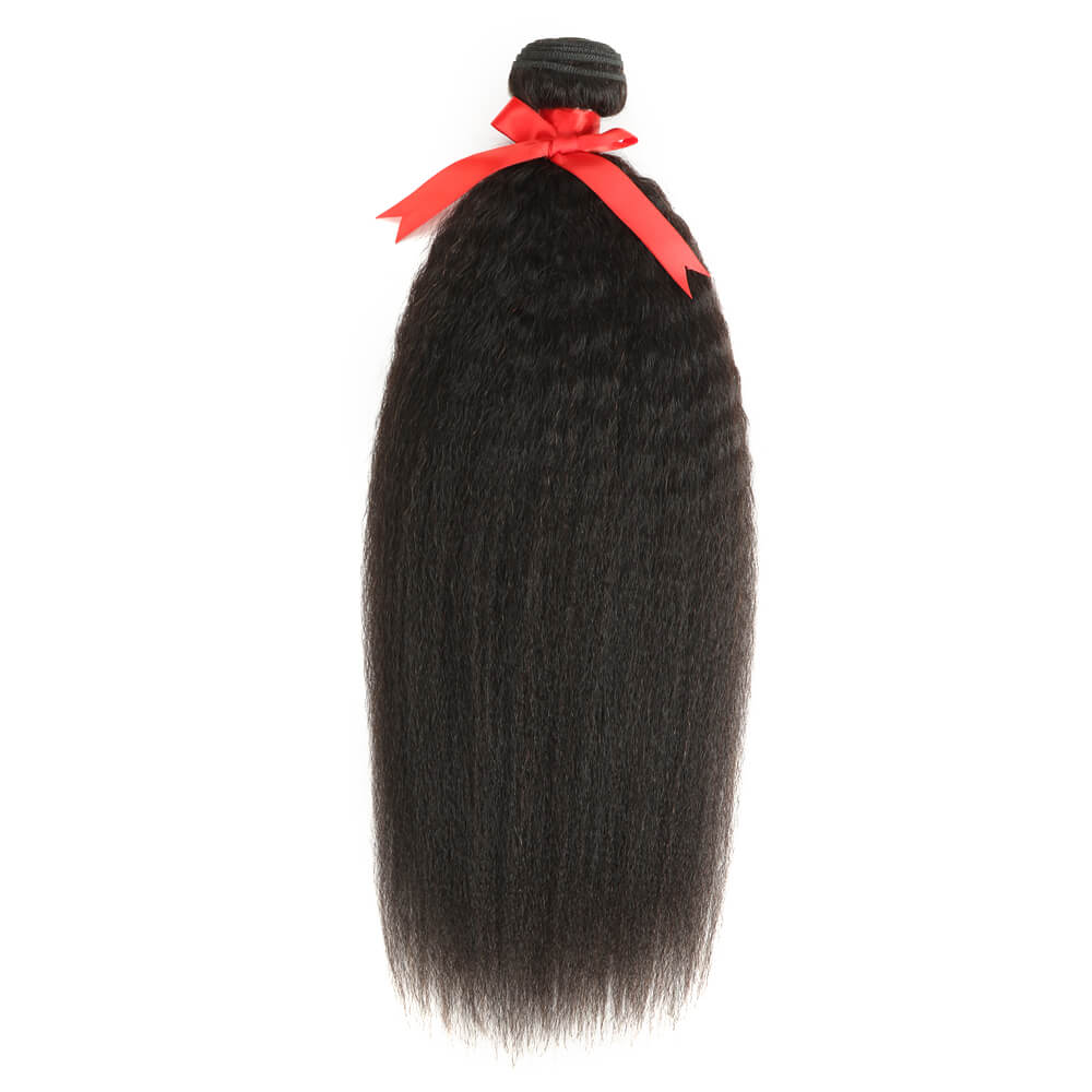 QVR Kinky Straight Human Hair Weaves 1 Bundle