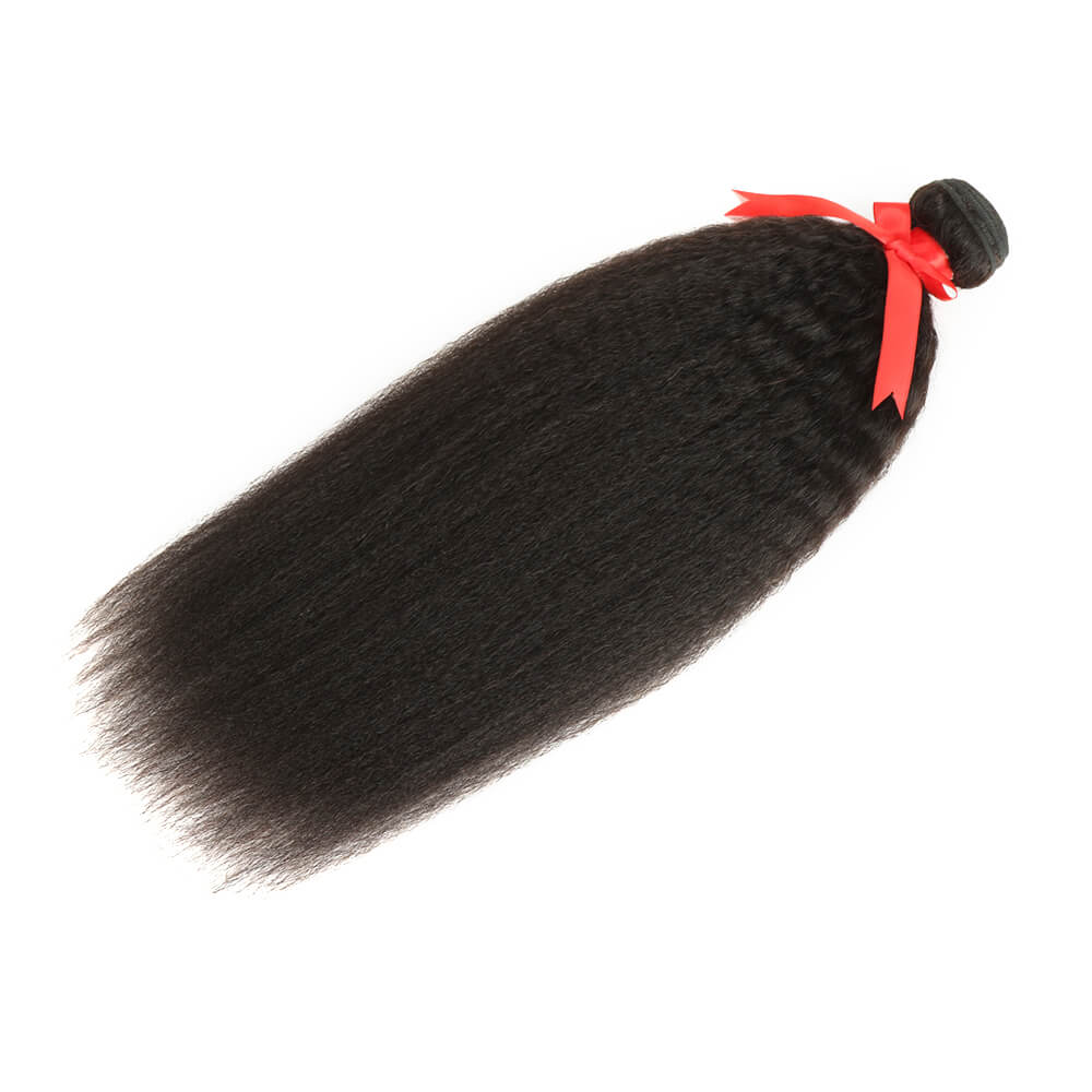 QVR Kinky Straight Human Hair Weaves 1 Bundle