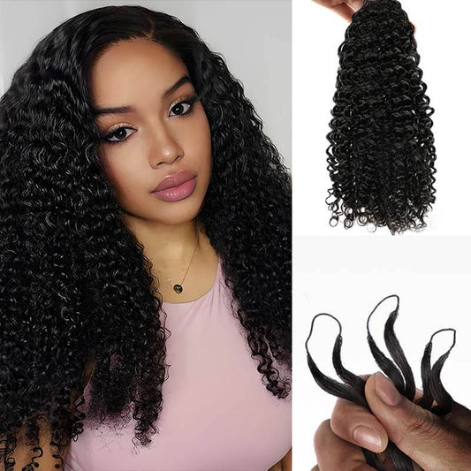 QVR 1 Pack Muti-Color Kinky Curly Crochet Braid Human Hair Extensions