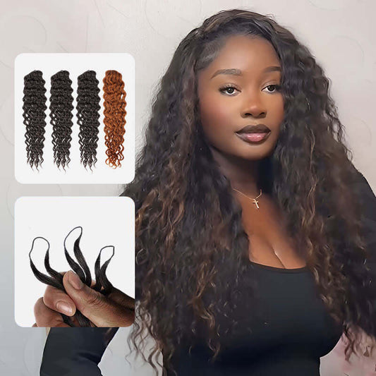 QVR 1 Pack Muti-Color Water Wave Crochet Braid Human Hair Extensions