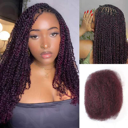 Wholesale|Buy 15 Packs Mix #1B/99J Afro kinky Bulk Human Hair Send 10 Free Packs