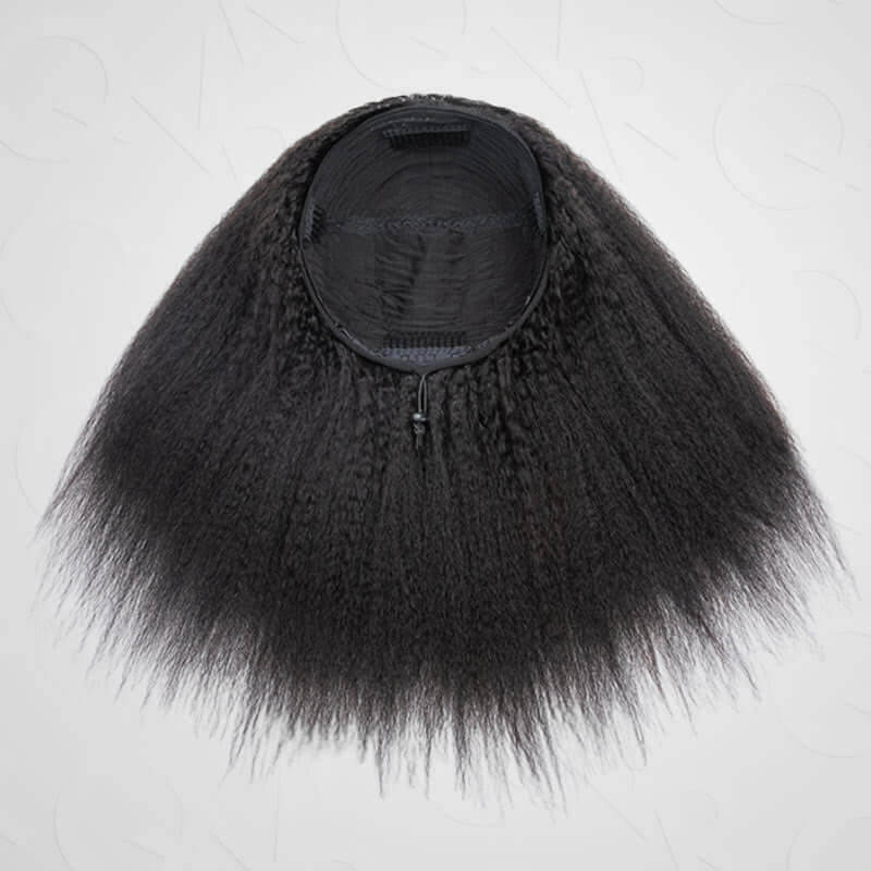 US Only|QVR #1B Kinky Straight Half Wig