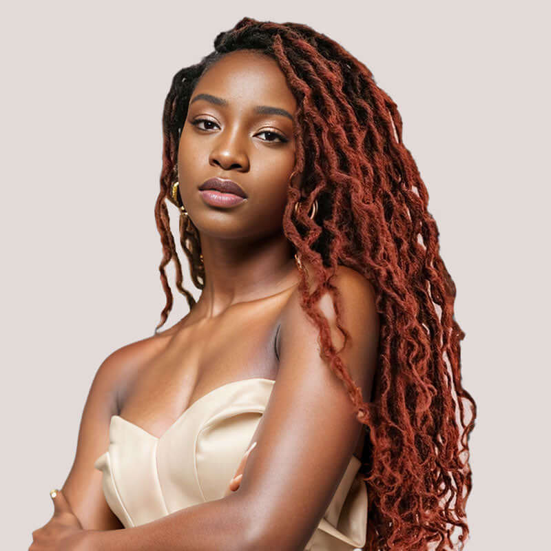 QVR #1B+#Dark Orange Two Colors Afro Kinky Bulk Human Hair For Braiding DreadLock