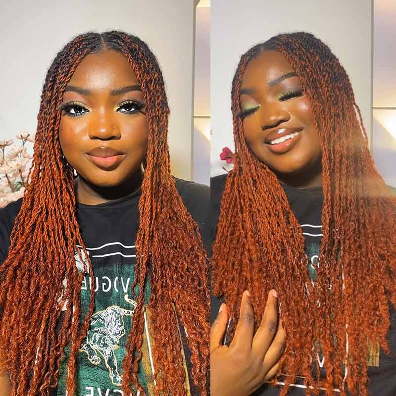 MATCH SALE|QVR Dark Orange Afro Kinky Bulk Human Hair