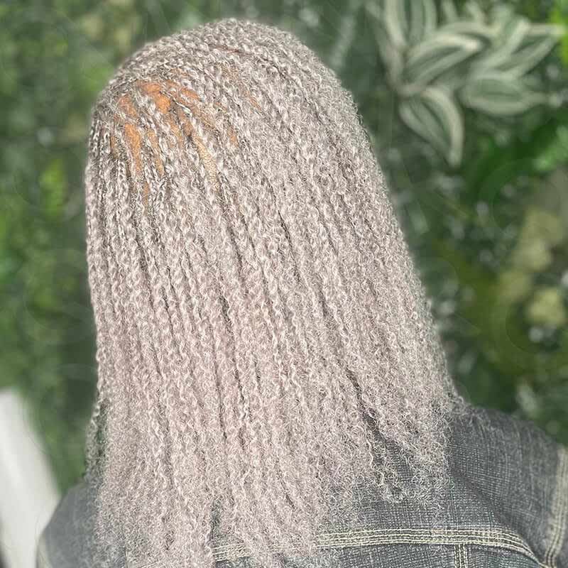 QVR 1 Pack Grey Color Afro kinky Bulk Human Hair