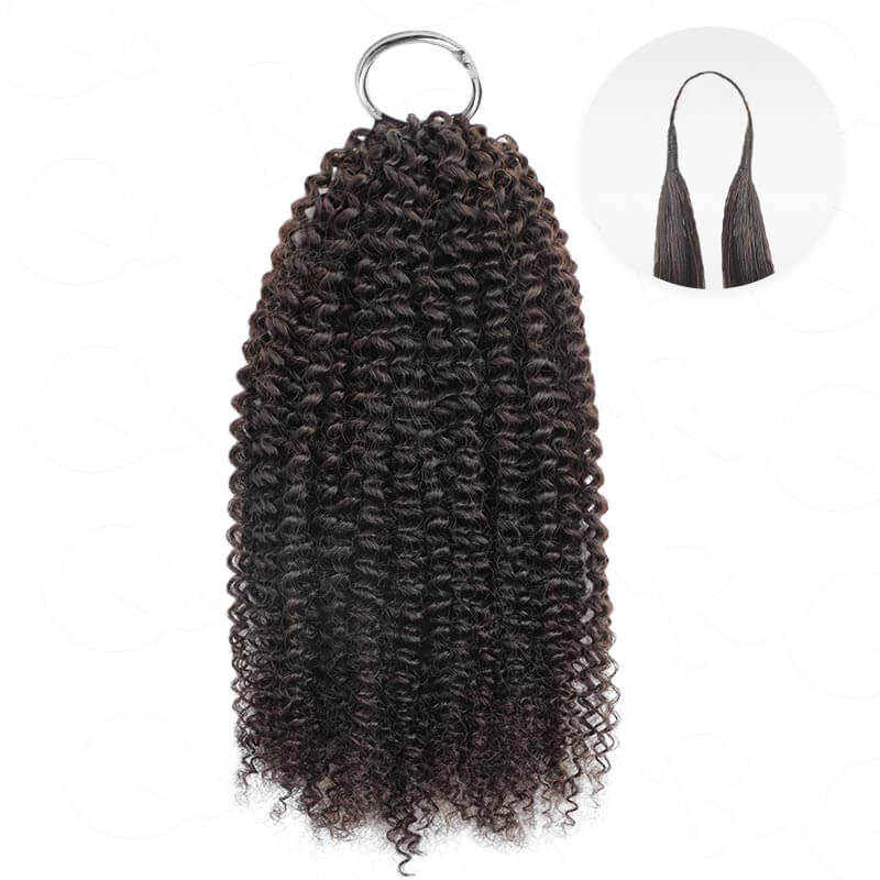 P3G5|Natural Black Afro Kinky Curly Feather Crochet Human Hair
