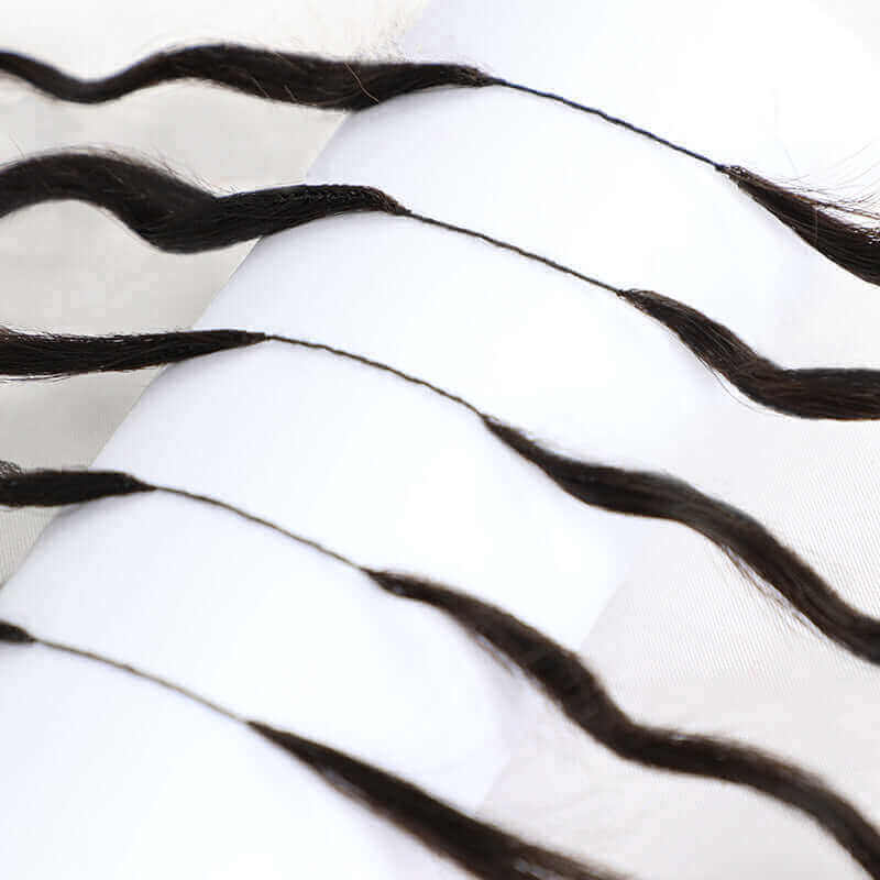 QVR Lightweight Natural Black Water Wave Crochet Braid Human Hair Extensions